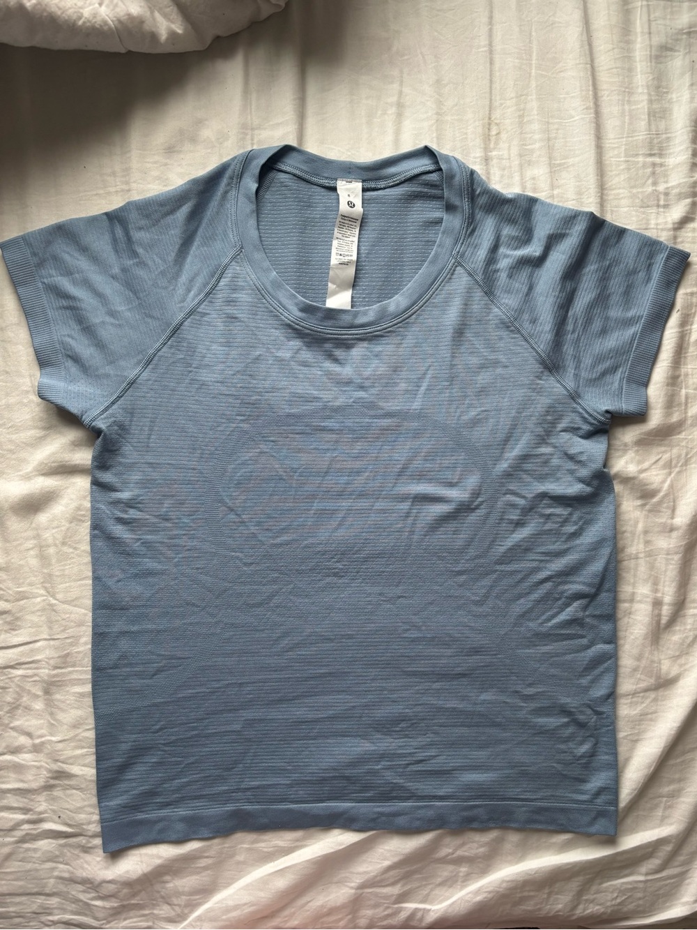 lululemon athletica Light Blue Short Sleeve Tee